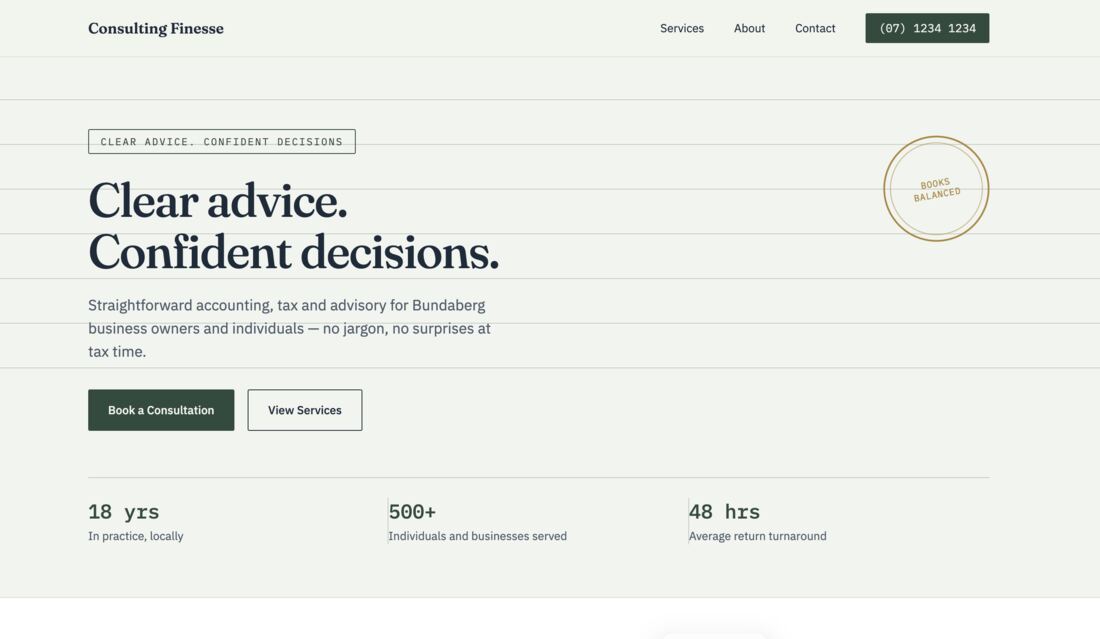 Consulting Finesse homepage
